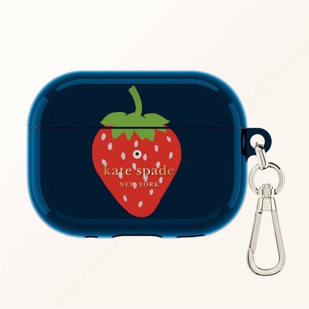 Kate Spade NY Protective Case For Apple AirPods Pro 1 & 2 Strawberry Dotted NWT
